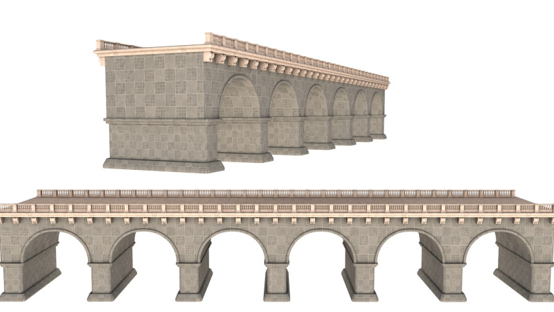 Arched stone bridge Modelo 3D .c4d .max .obj .3ds .fbx .stl .blend