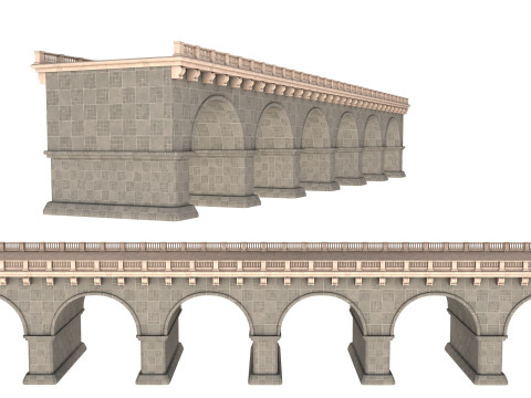 Arched stone bridge 3D 模型