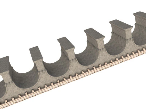 Arched stone bridge 3D Model