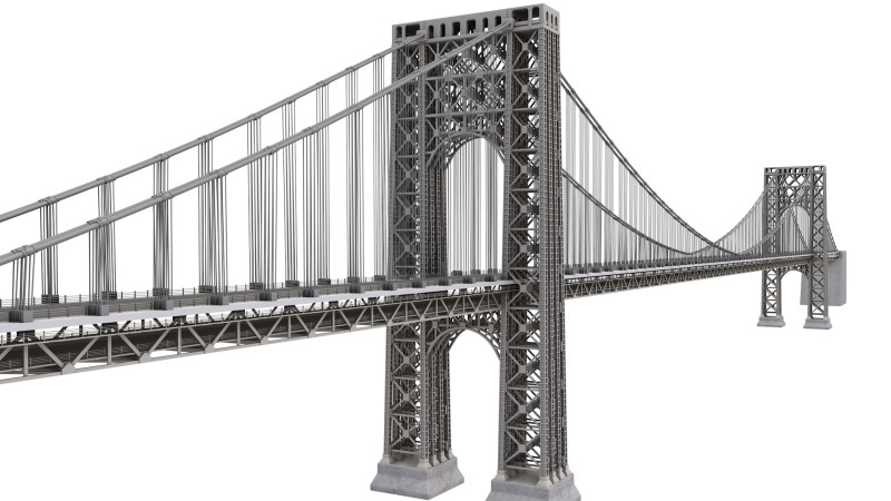 George Washington Bridge Model 3D .c4d .max .obj .3ds .fbx .stl .blend 