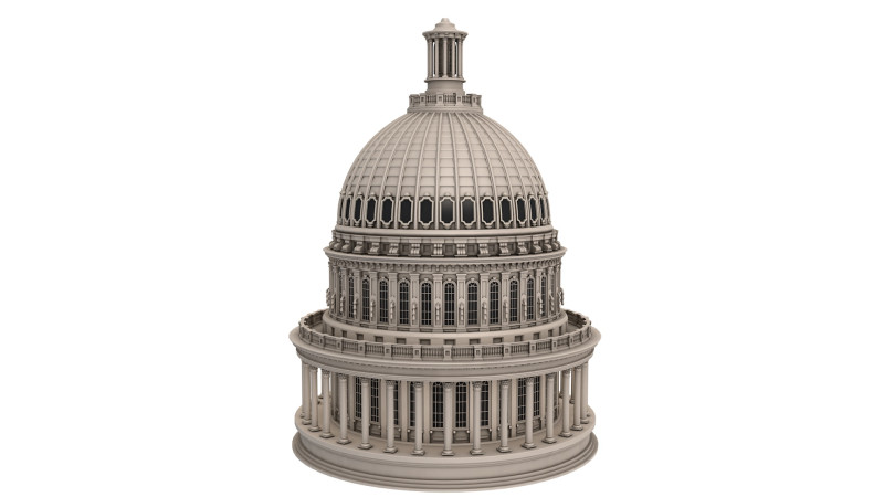 United States Capitol 3D 模型 .c4d .max .obj .3ds .fbx .stl .blend 