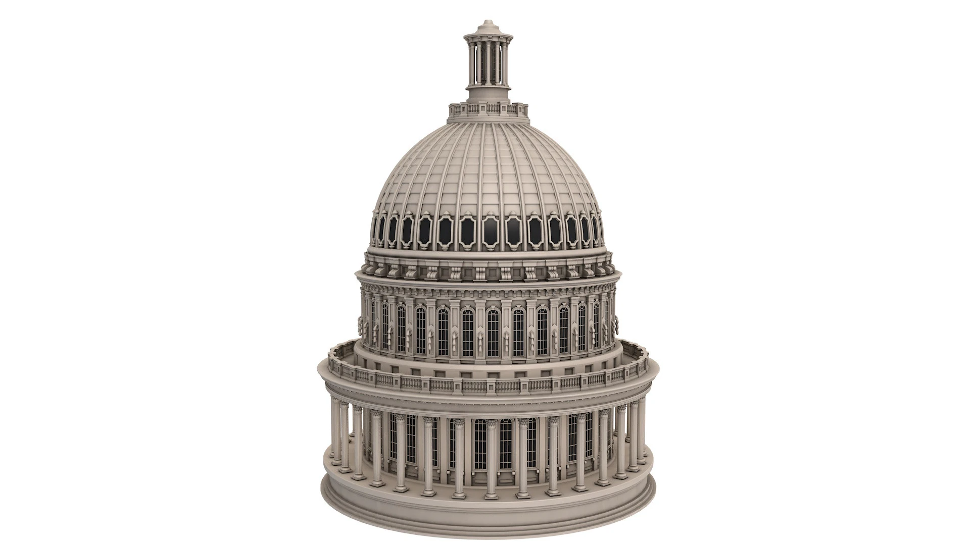 United States Capitol 3D Model .c4d .max .obj .3ds .fbx .stl .blend