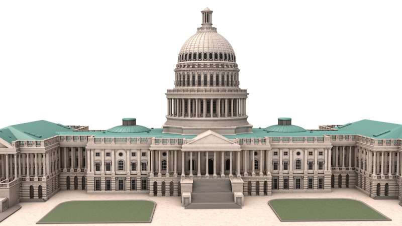 United States Capitol 3D 모델 .c4d .max .obj .3ds .fbx .stl .blend 