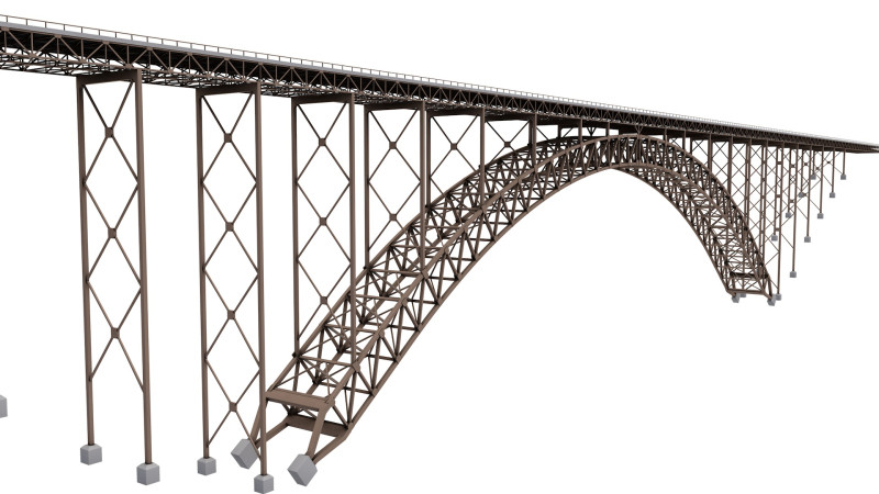 New River Gorge Bridge Model 3D .c4d .max .obj .3ds .fbx .stl .blend