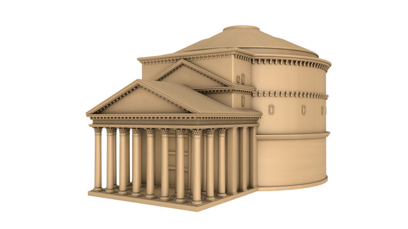 Roman Pantheon Building Model 3D .c4d .max .obj .3ds .fbx .stl .blend