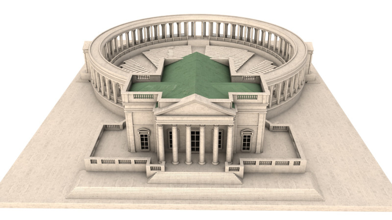 Memorial Amphitheater Model 3D .c4d .max .obj .3ds .fbx .stl .blend