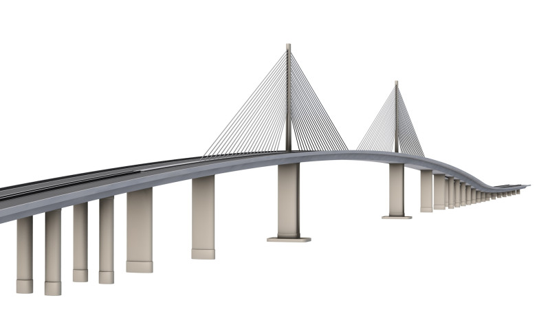 Sunshine Skyway Bridge Modèle 3D .c4d .max .obj .3ds .fbx .stl .blend