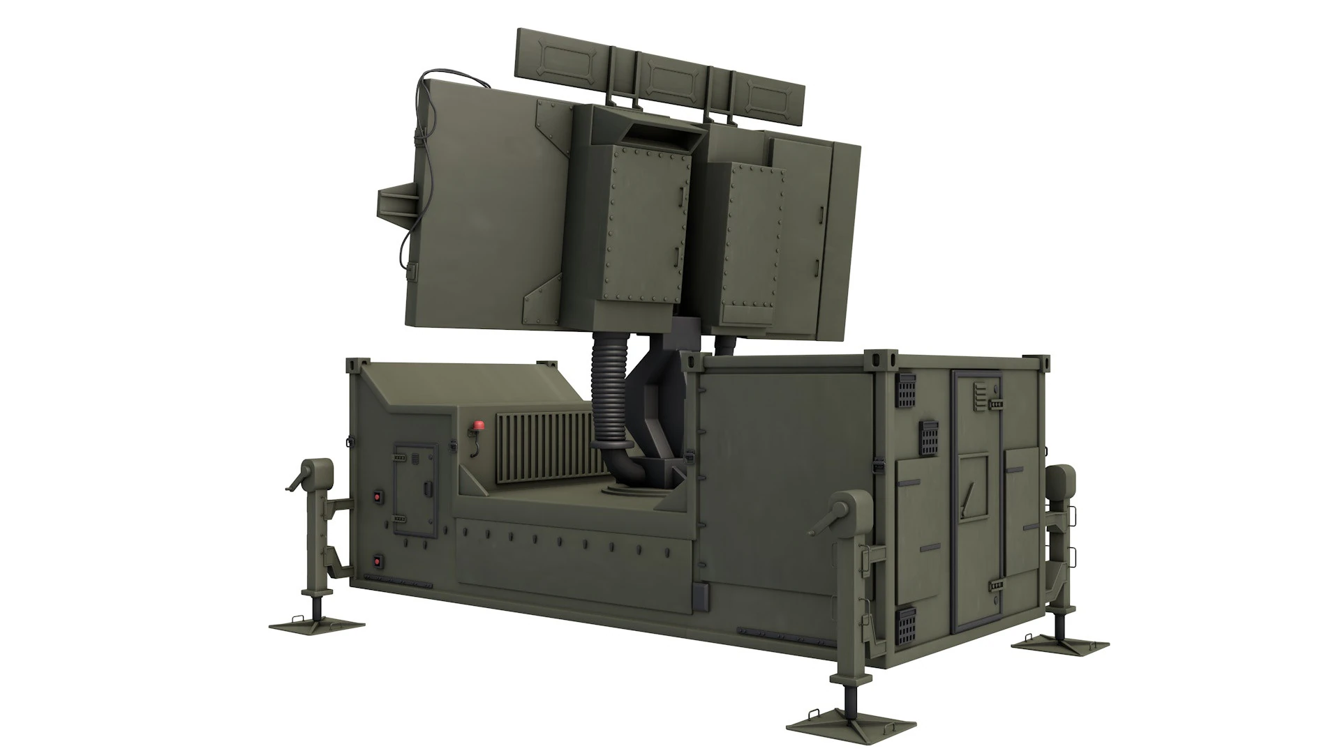 Thales Ground Master 400 Radar 3D Model .c4d .max .obj .3ds .fbx .stl .blend