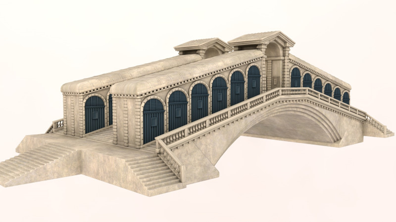 Rialto Bridge Model 3D .c4d .max .obj .3ds .fbx .stl .blend