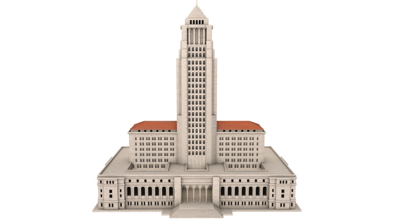 Los Angeles City Hall 3D मॉडल .c4d .max .obj .3ds .fbx .stl .blend