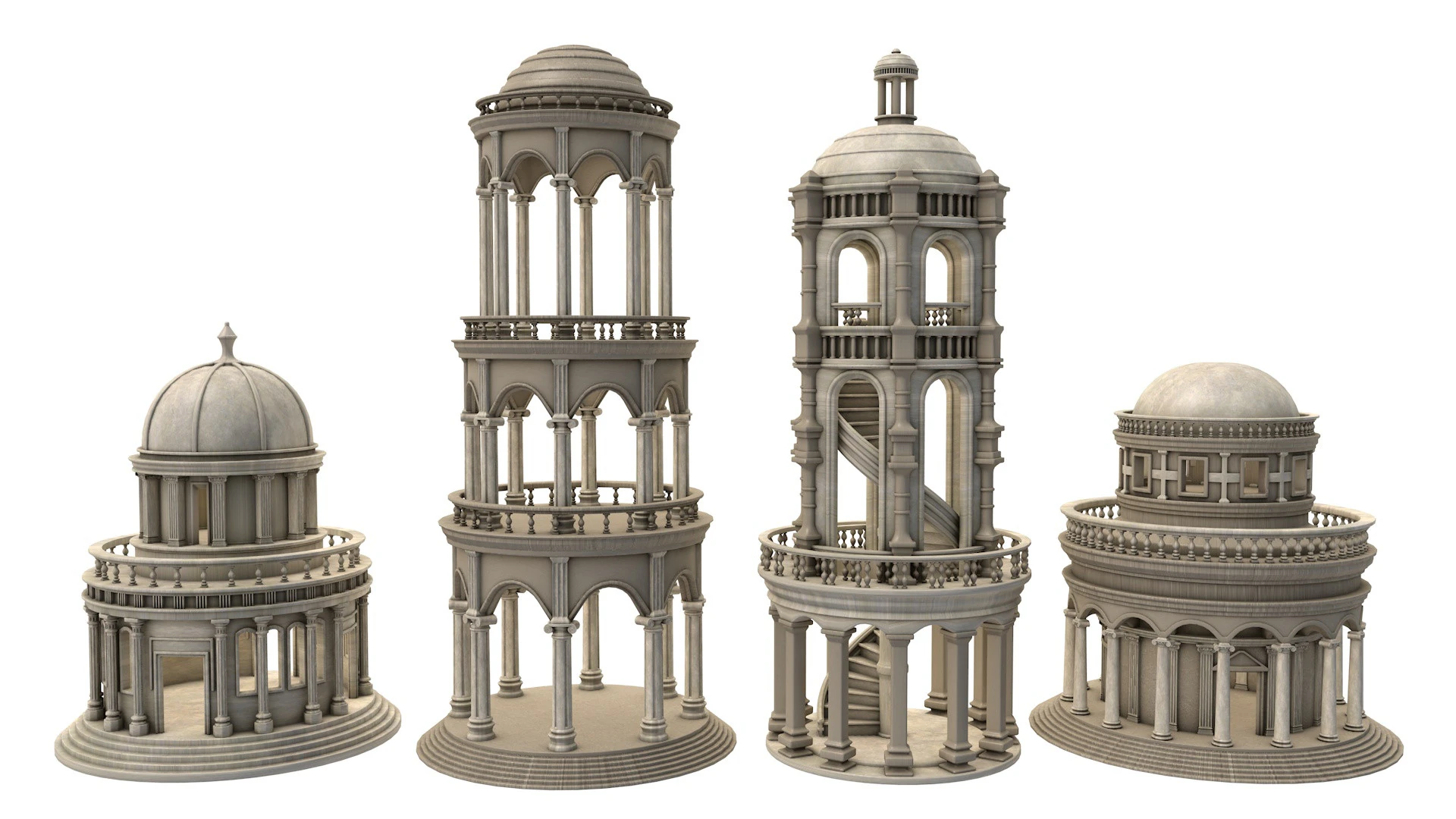 Rotunda 3D Model .c4d .max .obj .3ds .fbx .stl .blend 