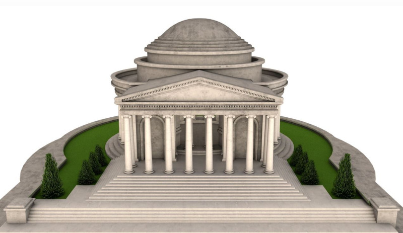 Jefferson Memorial Scene 3D 모델 .c4d .max .obj .3ds .fbx .stl .blend