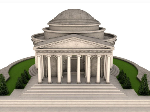 Jefferson Memorial Scene 3D मॉडल