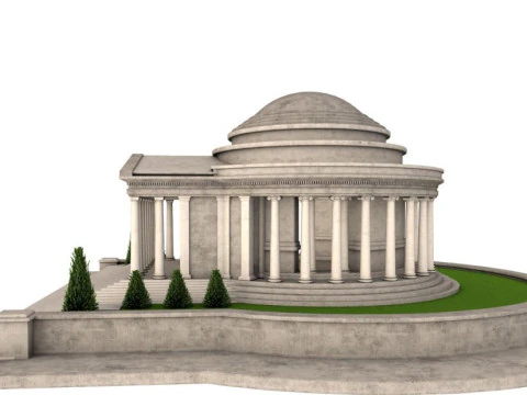 Jefferson Memorial Scene 3D Model