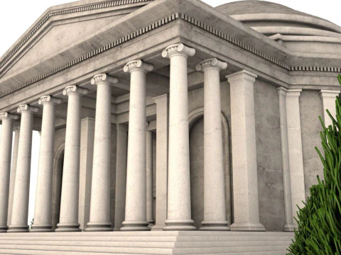Jefferson Memorial Scene 3D Model
