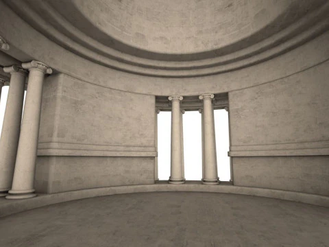 Jefferson Memorial Scene 3D Model