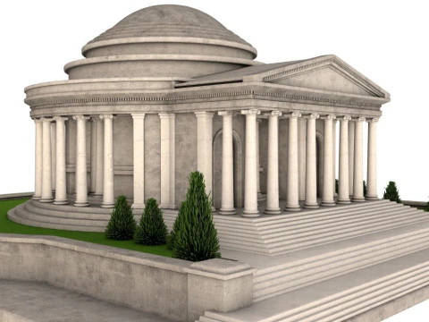 Jefferson Memorial Scene 3D Model