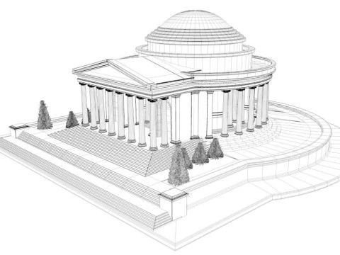 Jefferson Memorial Scene 3D Model