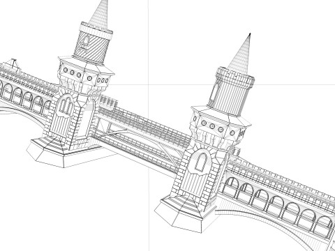 Oberbaum Bridge 3Dモデル