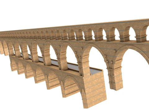 Pont Du Gard Bridge 3D Model