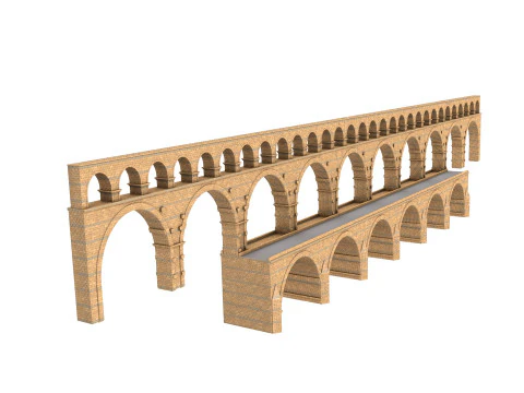 Pont Du Gard Bridge 3D Model