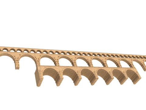 Pont Du Gard Bridge 3D Model