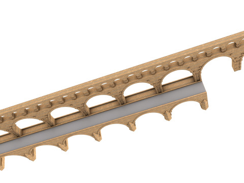 Pont Du Gard Bridge Modelo 3D