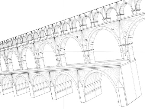 Pont Du Gard Bridge Modelo 3D