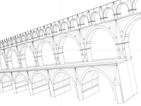 Pont Du Gard Bridge 3D Model