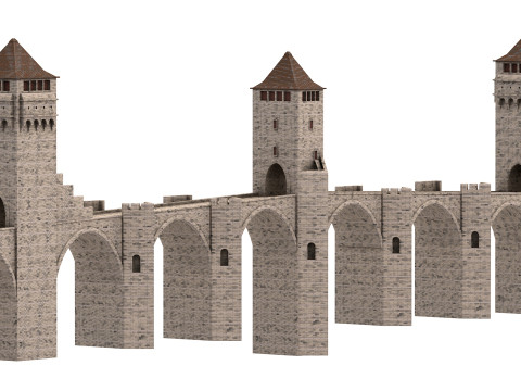 Pont Valentre Bridge Modelo 3D
