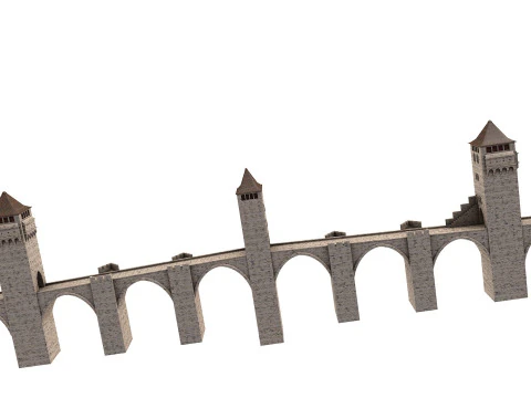 Pont Valentre Bridge 3D Model