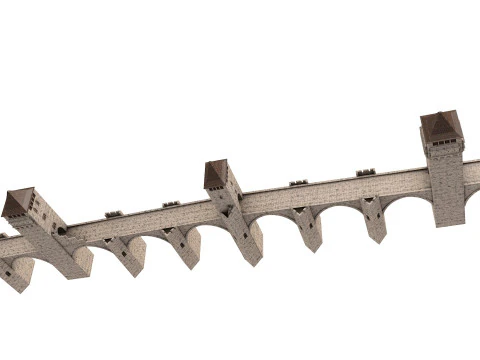 Pont Valentre Bridge 3D Model