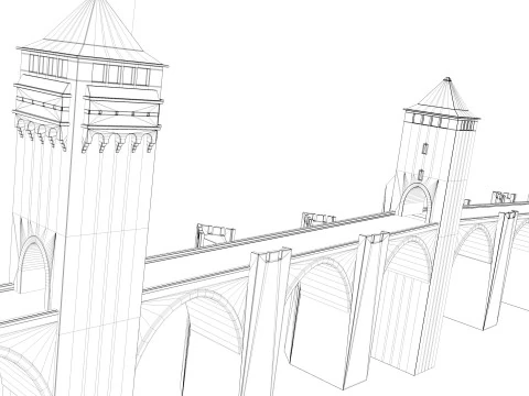 Pont Valentre Bridge 3D Model