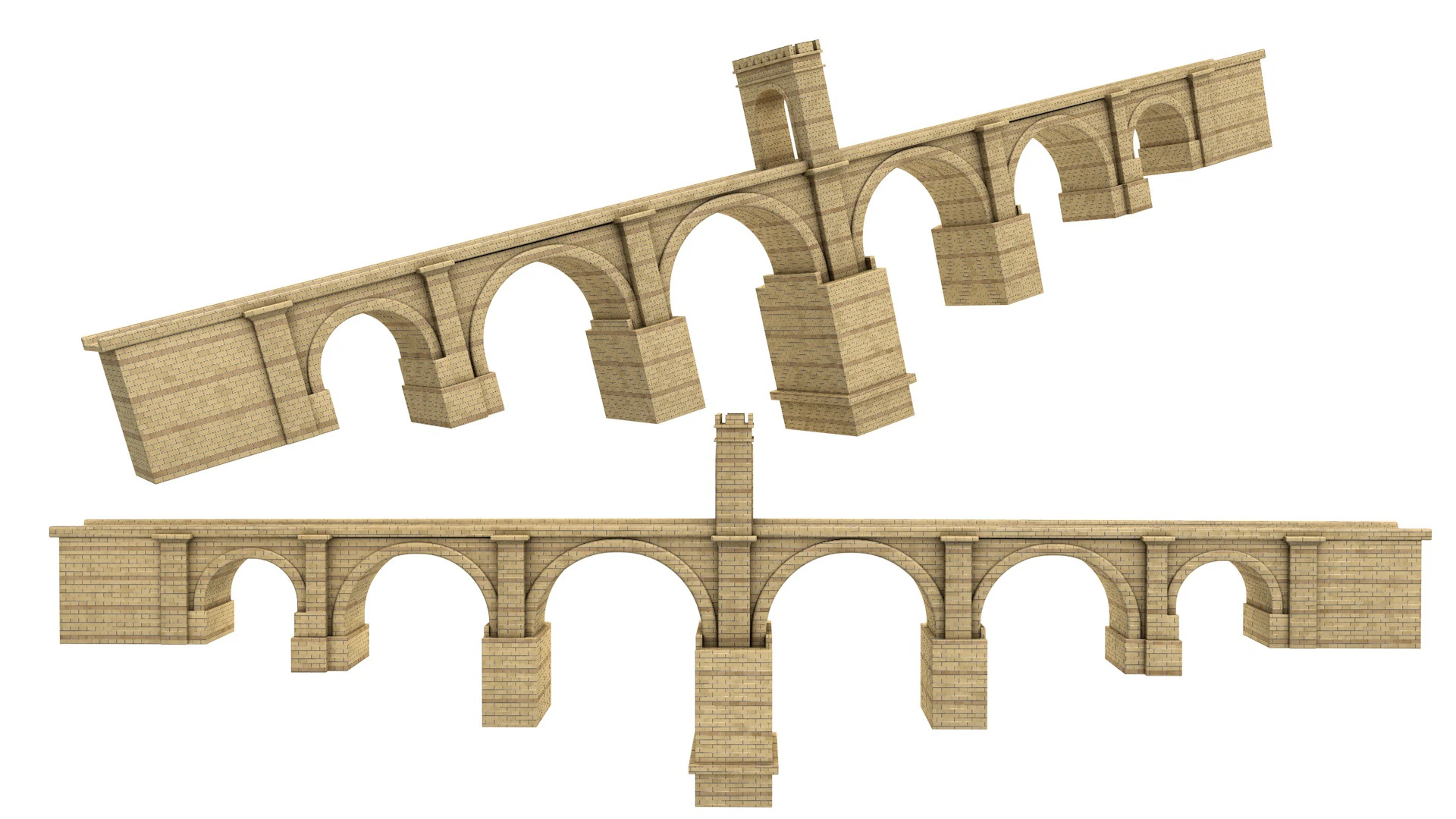 PUENTE DE ALCANTARA BRIDGE 3D Model .c4d .max .obj .3ds .fbx .stl .blend 