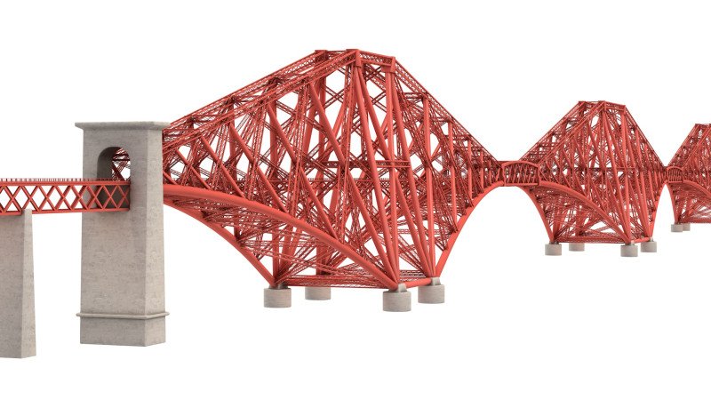 Forth Bridge 3D Model .c4d .max .obj .3ds .fbx .stl .blend 