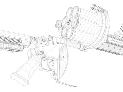 Grenade Launcher Milkor Modelo 3D