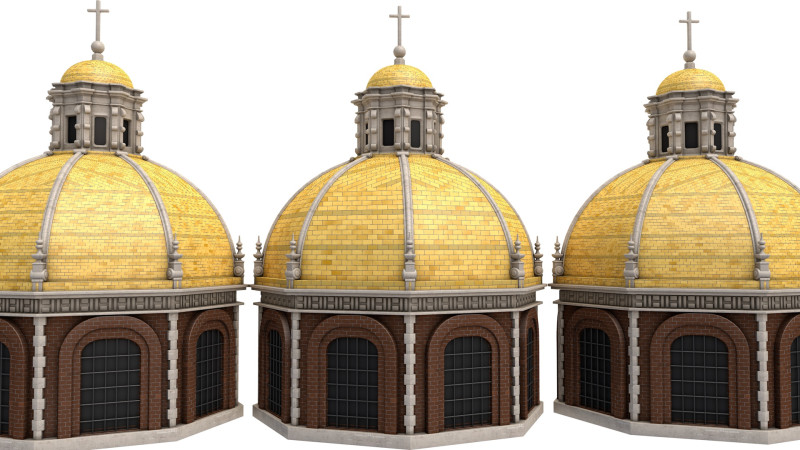Baslica de Santa Mara de Guadalupe 3D Model .c4d .max .obj .3ds .fbx .stl .blend