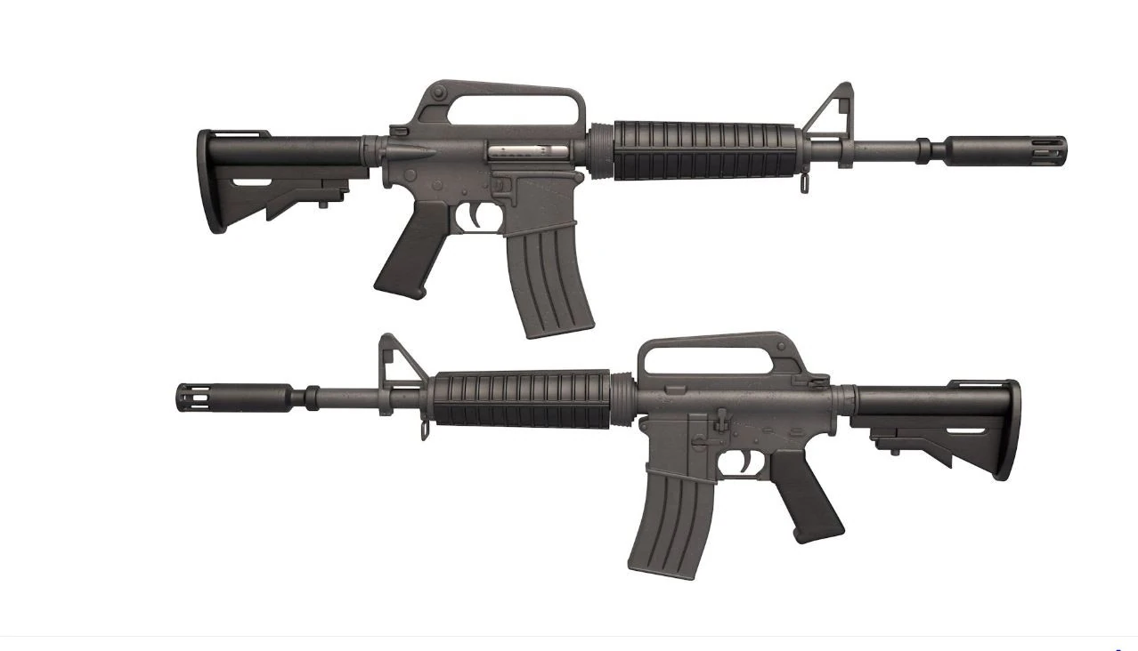 XM177 Carbine 3D Model .c4d .max .obj .3ds .fbx .stl .blend