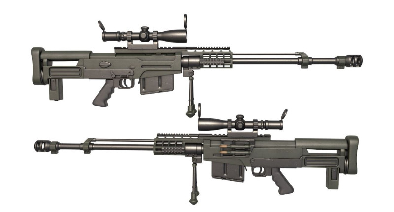 Rifle AS 50 3D Model .c4d .max .obj .3ds .fbx .stl .blend 