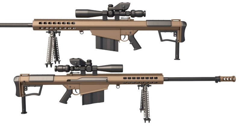 Barrett M107A1 Dust Sniper 3Dモデル .c4d .max .obj .3ds .fbx .stl .blend 