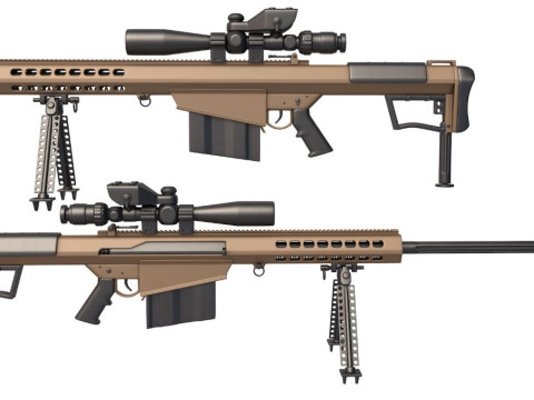 Barrett M107A1 Dust Sniper 3D Model
