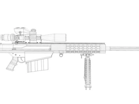 Barrett M107A1 Dust Sniper 3D Model