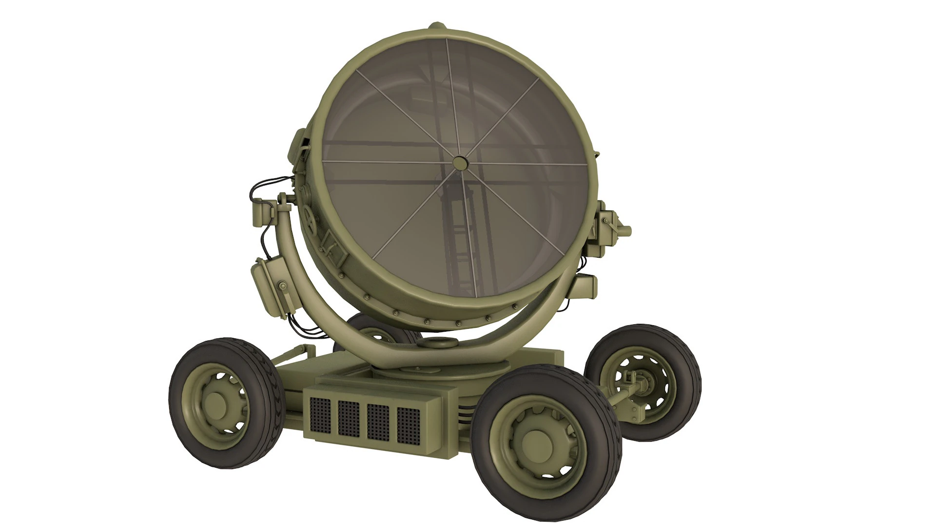 Antiaircraft Searchlights 3D Model .c4d .max .obj .3ds .fbx .stl .blend 