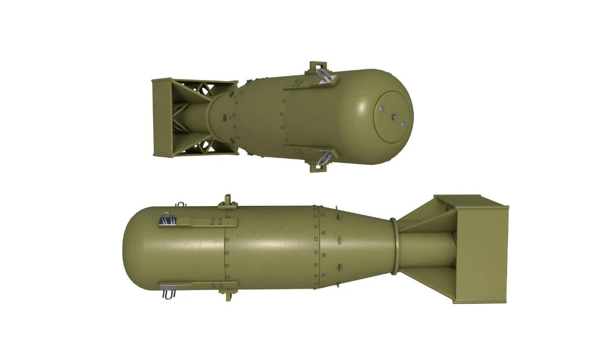 Little Boy Atomic Bomb 3D Model .c4d .max .obj .3ds .fbx .stl .blend 