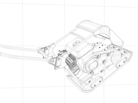 Vibratory Plate Compactor 3D Model