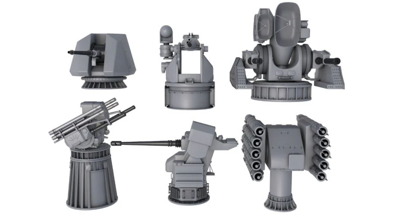 G&uuml;verte Silahları Koleksiyonu 3D Model .c4d .max .obj .3ds .fbx .stl .blend 