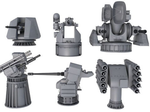 Deck Guns Collection Modelo 3D