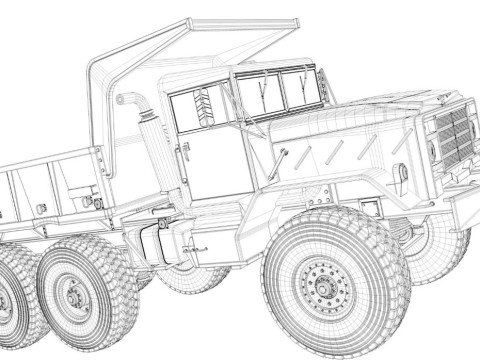 M929A2 All Wheel Drive Dump Truck 3D Model