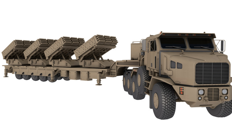 Jobaria Defense Systems Multiple Cradle Launcher 3D Модель .c4d .max .obj .3ds .fbx .stl .blend