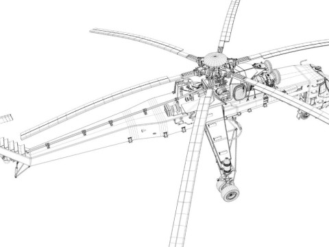 Heavy Lift Helicopter Sikorsky 3D Модель
